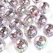 Transparent Acrylic Beads, AB Color Plated, Round, Lavender, 20x19mm, Hole: 3mm, about 111pcs/500g(MACR-S370-B20-769)