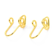 Brass Nose Rings, Nose Cuff Non Piercing, Clip on Nose Ring for Women Men, Triangle, Golden, 15x7x7mm, Hole: 1.5mm(AJEW-F053-24G)