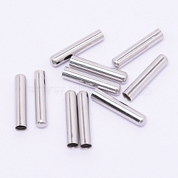 Brass Cord Ends, End Caps, Column, Platinum, 20x4mm, Hole: 3.5mm(AJEW-WH0129-13P)