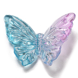 Two Tone Transparent Acrylic Beads, Butterfly, Deep Sky Blue, 28x37.5x8.5mm, Hole: 1mm(X-OACR-E041-06C)