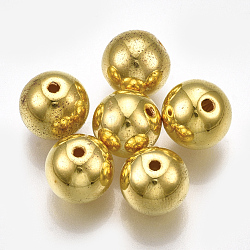 CCB Plastic Beads, Round, Golden, 9.5~10x8.5~9mm, Hole: 1.5mm(X-CCB-S160-245-10mm)