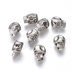 Alloy European Beads, Large Hole Beads, Skull, Gunmetal, 11.5x7x9.5mm, Hole: 4mm(PALLOY-I175-24B)