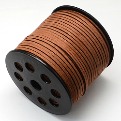 Faux Suede Cord, Faux Suede Lace, Saddle Brown, 2.7x1.4mm, about 98.42 yards(90m)/roll(LW-R007-1104)