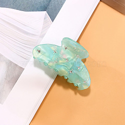 Acrylic Claw Hair Clips, with Rhinestone, Hair Accessorues for Girls, Aquamarine, 40x71x24mm(PW23110822132)