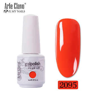 8ml Special Nail Gel, for Nail Art Stamping Print, Varnish Manicure Starter Kit, Orange Red, Bottle: 25x66mm