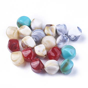 Acrylic Beads, Imitation Gemstone Style, Nuggets, Mixed Color, 15.5x12x12mm, Hole: 1.8mm, about 310pcs/500g