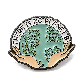 Flower Plant Earth Alloy Enamel Pin Brooch, for Backpack Clothes, Beige, 24.5x30x1.5mm