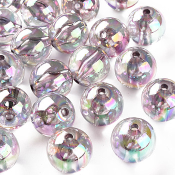 Transparent Acrylic Beads, AB Color Plated, Round, Lavender, 20x19mm, Hole: 3mm, about 111pcs/500g