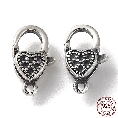 Antique Silver Heart Sterling Silver Clasps