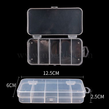 Clear Rectangle Plastic Beads Containers