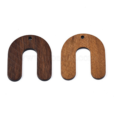 Resin & Walnut Wood Pendants(WOOD-N011-008)-2