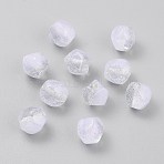 Transparent Resin Beads, Nuggets, Faceted, with Silver Glitter Powder, Ghost White, 10x10x10mm, Hole: 1.8mm(RESI-CJC0816-001C)