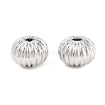 Brass Beads, Corrugated Rondelle, Rack Plating, Long-Lasting Plated, Lead Free & Cadmium Free, Platinum, 6x4.5mm, Hole: 1.6mm(KK-CBA78C7-49D-P)