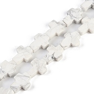 Natural Howlite Beads Strands, Cross, 15x11.5x4.5mm, Hole: 0.7mm, about 25pcs/strand, 15.75''(40cm)(G-I369-A18-02)