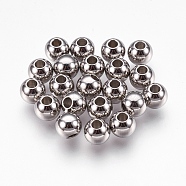316 Stainless Steel Spacer Beads, Rondelle, Stainless Steel Color, 8x7mm, Hole: 2.5mm(STAS-G176-46P-A)