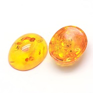 Imitated Beeswax Resin Oval Flat Back Cabochons, Gold, 10x8x4.5mm(CRES-L011-02)