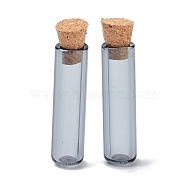 Tube Glass Cork Bottles Ornament, Glass Empty Wishing Bottles, DIY Vials for Pendant Decorations, Silver, 8x35mm(AJEW-O032-04C)