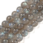 Natural Labradorite Beads Strands, Grade A, Round, 6mm, Hole: 0.8mm, about 64~69pcs/strand, 15.5~16.3 inch(39.5~41.5cm)(G-F602-04A)