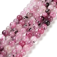 Natural Cherry Blossom Agate Beads Strands, Round, 6.5mm, Hole: 1mm, about 62pcs/strand, 15.04~15.51''(38.2~39.4cm)(G-B076-A02-01)