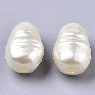 ABS Imitation Pearl Acrylic Beads, Oval , Floral White, 15x10.5x8mm, Hole: 1.8mm(X-OACR-S028-132)
