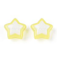 Two Tone Opaque Acrylic Beads, Imitation Jelly, Star, 17x18x10mm, Hole: 3.8mm, about 357pcs/500g(SACR-I005-04A-01)