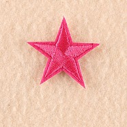Computerized Embroidery Cloth Iron on/Sew on Patches, Costume Accessories, Appliques, Star, Deep Pink, 3x3cm(DIY-F030-11-33)