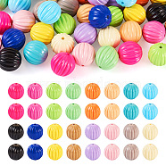 48Pcs 16 Colors Baking Paint Acrylic Beads, Pumpkin, Mixed Color, 16x17mm, Hole: 2mm, 3pcs/color(MACR-TA0001-44)