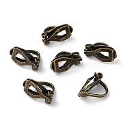 Brass Clip-on Earring Findings, for non-pierced ears, Antique Bronze, 13x6x8mm(EC110-AB)