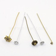 Alloy Pins, Mixed Style, Mixed Color, 53~58mm, Pin Head: 3.5~6x3.5~6mm, Pin: 1mm(X-PALLOY-MSMC007-M)