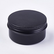 Round Aluminium Tin Cans, Aluminium Jar, Storage Containers for Cosmetic, Candles, Candies, with Screw Top Lid, Gunmetal, 7.1x3.5cm, capacity: 80ml(CON-WH0025-01B-80ml)