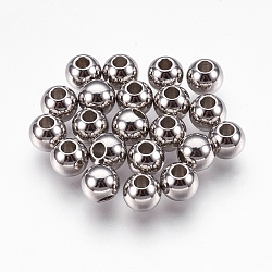 316 Stainless Steel Spacer Beads, Rondelle, Stainless Steel Color, 8x7mm, Hole: 2.5mm(STAS-G176-46P-A)