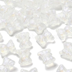 Transparent Acrylic Beads, Bear, with Glitter Powder, Clear, 17x15x8.5mm, Hole: 1.8mm, about 420pcs/500g(MACR-K359-34)