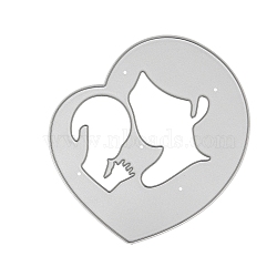 Mother's Day Theme Heart & Woman & Child Carbon Steel Cutting Dies Stencils, for DIY Scrapbooking, Photo Album, Decorative Embossing Paper Card, Stainless Steel Color, 88x86mm(PW-WG27002-01)