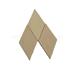 Unfinished Wood Rhombus Shape Discs Slices, Wood Pieces for DIY Embellishment Crafts, Tan, 4cm, 30pcs/bag(WOCR-PW0001-005B)