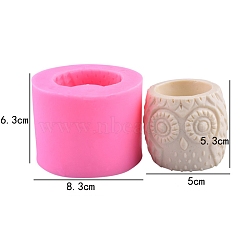 DIY Food Grade DIY Silicone Candle Molds, for Candle Making, Owl, Deep Pink, 8.3x6.3cm(PW-WGF4B5F-01)