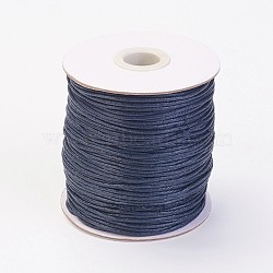Waxed Cotton Thread Cords, Prussian Blue, 1.5mm, about 100yards/roll(300 feet/roll)(YC-R003-1.5mm-227)
