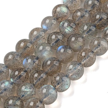 Natural Labradorite Beads Strands, Grade A, Round, 6mm, Hole: 0.8mm, about 64~69pcs/strand, 15.5~16.3 inch(39.5~41.5cm)