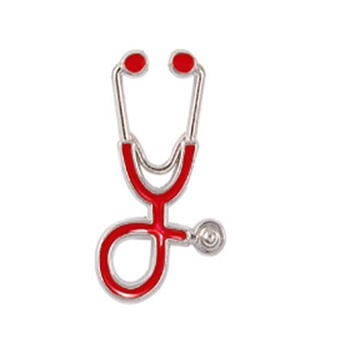 Medical Echometer Enamel Pin, Gold Plated Alloy Creative Badge for Backpack Clothes, Platinum, 26x14.5x2mm, pin 1.2mm