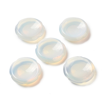 Synthetic Opalite Worry Stones, Flower Shape, 37.5~38x38x7~7.5mm