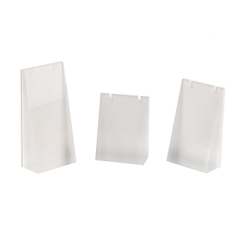 Organic Glass Necklace Display Stand Sets, White, 8.5~12x6x3cm