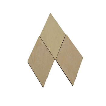 Unfinished Wood Rhombus Shape Discs Slices, Wood Pieces for DIY Embellishment Crafts, Tan, 4cm, 30pcs/bag