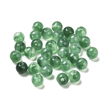 Imitation Jade Acrylic Beads, Round, Medium Sea Green, 8mm, Hole: 1.8mm, about 1886pcs/500g