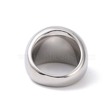 304 Stainless Steel Chunky Dome Finger Ring for Men Women(STAS-E168-09P)-3