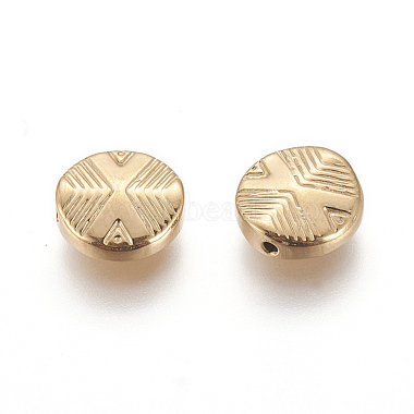 Golden Flat Round Stainless Steel Beads