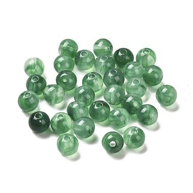 Medium Sea Green Round Acrylic Beads