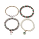 Ensemble de bracelets extensibles en argile polymère de style 4pcs 4(BJEW-TA00496)-4