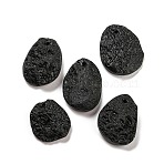 Natural Tektite Pendants, Geometric Charms, Mixed Shapes, 25~33x23~26.5x8~10mm, Hole: 2~2.3mm(G-P512-04)