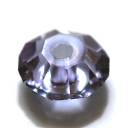 Imitation Austrian Crystal Beads, Grade AAA, K9 Glass, Faceted, Flat Round, Lilac, 6x3.5mm, Hole: 0.7~0.9mm(SWAR-F061-3x6mm-04)