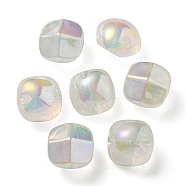UV Plating Luminous Transparent Acrylic Beads, Glow in The Dark, Half Round, Honeydew, 19x19x15mm, Hole: 3.5mm(OACR-P010-01B)