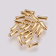 Brass Beads, Tube, Nickel Free, Real 18K Gold Plated, 7x2mm, Hole: 0.5mm(X-KK-T016-13G)